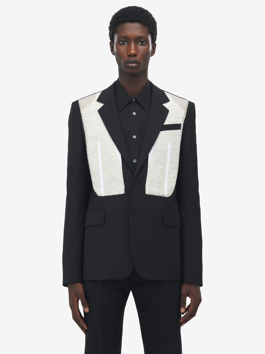 ALEXANDER MCQUEEN - Canvas Detail Single-Breasted Jacket - Item 838570QUAAE1000